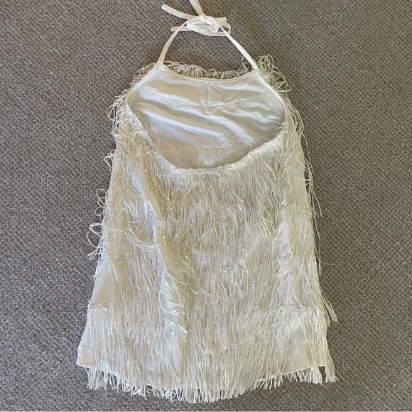 White Sequin Halter Mini Dress - Picture 5 of 5